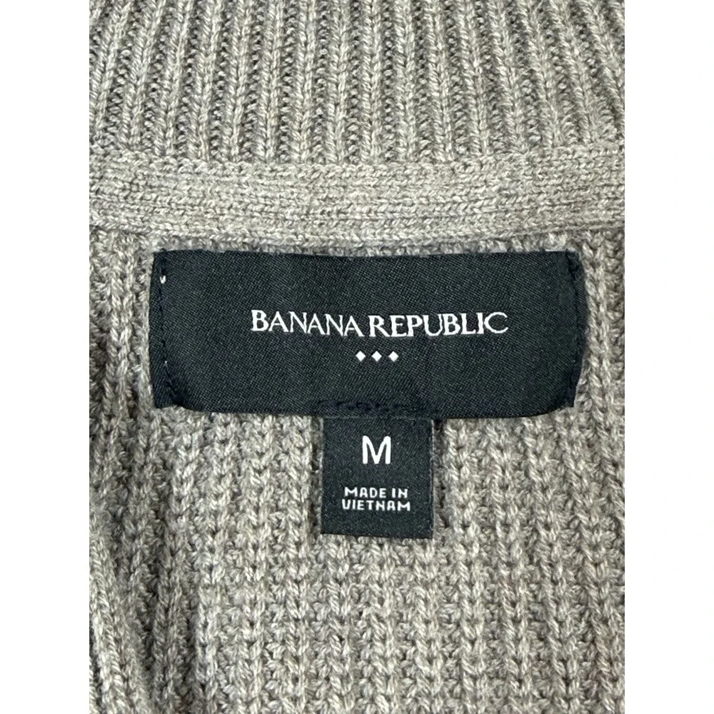 Banana Republic Textured Striped Shawl Collar Cardigan Men's Size Medium Pockets